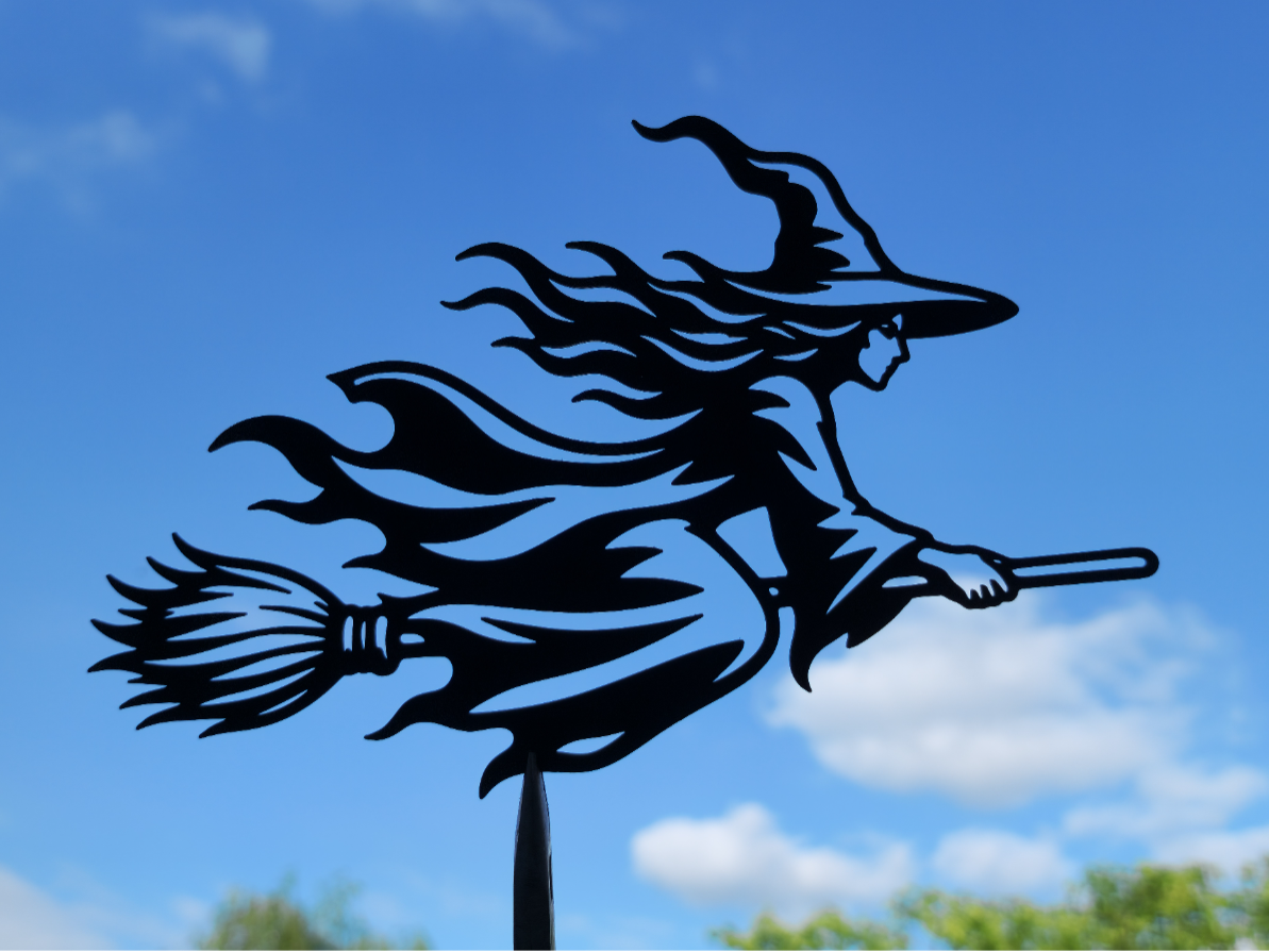 Fliegende Hexe 2D Wandkunst Halloween Fantasy Dekoration Wandbild Wanddeko