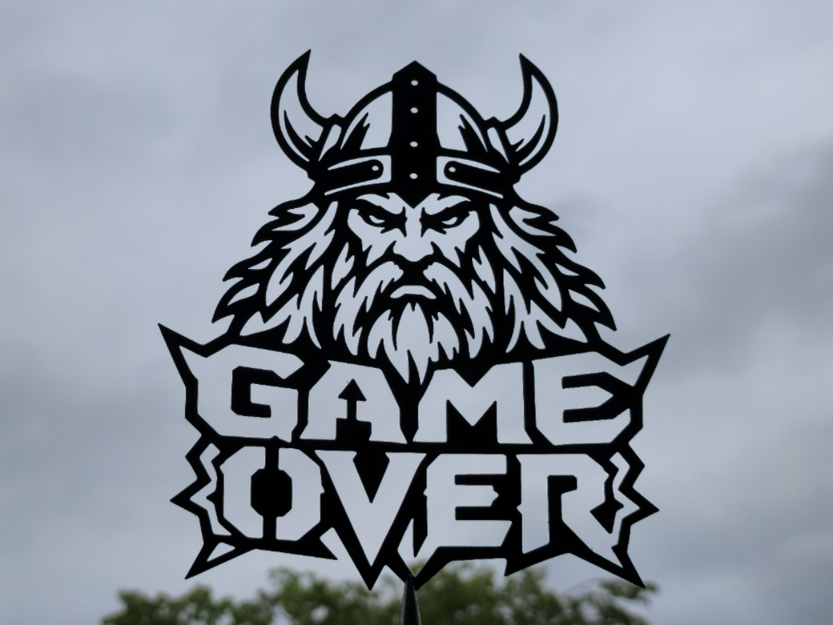 Game Over Wikinger Wandkunst-Dekor Wandbild Wanddeko Wanddekoration Deko