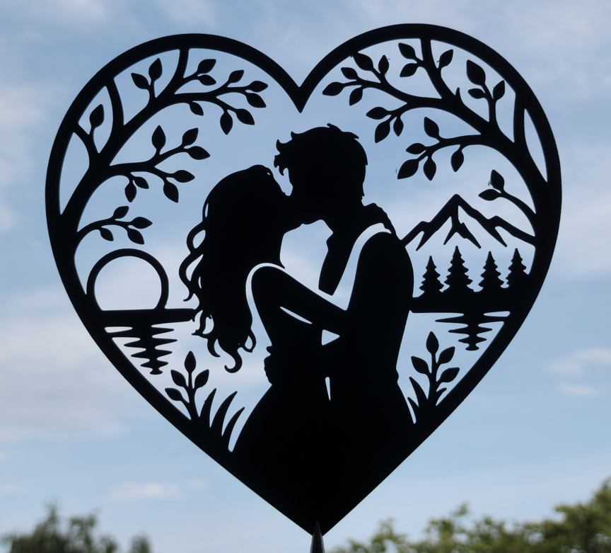 Romantische Paar Herz Wandkunst Wandbild Wanddeko Wanddekoration Liebe