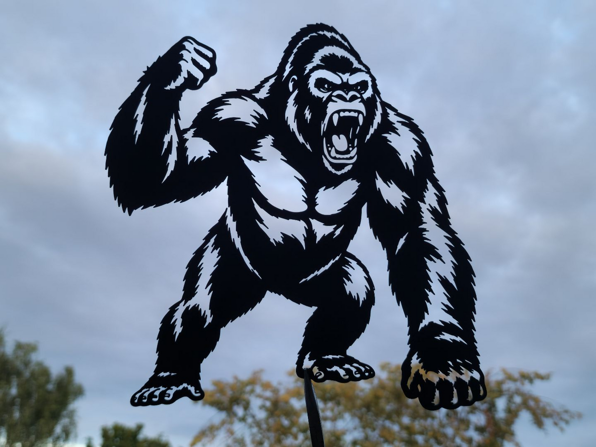 Brüllende Gorilla Wandkunst Deko Wandbild Wanddeko Wanddekoration Tiere