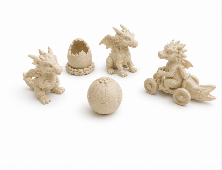 Babydrachen-Set 5 Miniaturfiguren Deko Statue Fantasy Mittelalter Diorama