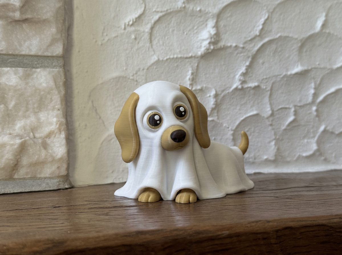 Halloween Figur Dackel als Gespenst Deko