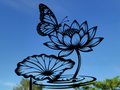Schmetterling Lotusblume 2D Wandkunst Wandbild Wanddeko Wanddekoration