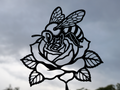 Bienen und Rosen-Wandkunst Wandbild Wanddeko Wanddekoration Tierfigur Deko
