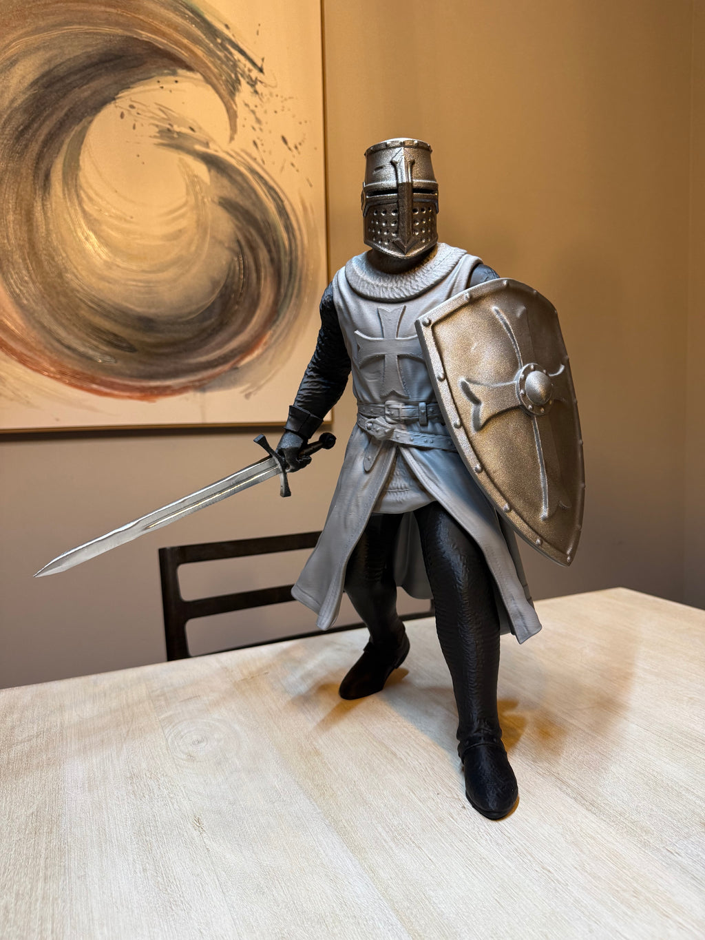 Statue Kreuzritter mittelalterlich 50 cm