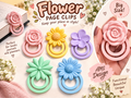 Große Blumen-Seitenklammern 5 Designs Figur Deko Statue Skulptur Geschenk