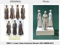 1880er 7 amerikanische Frauen der Unterschicht Figur Deko Statue Miniatur