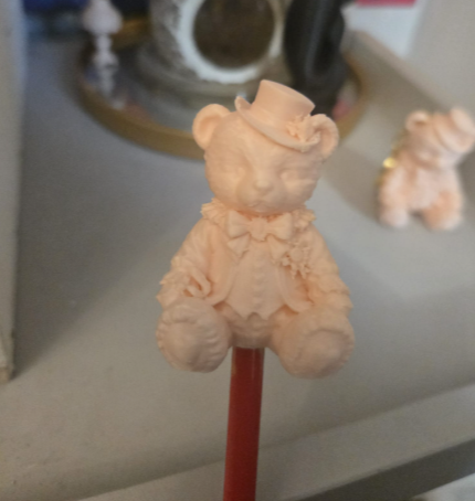 Viktorianischer Teddybär Bleistiftaufsatz Figur Deko Statue Tierfigur