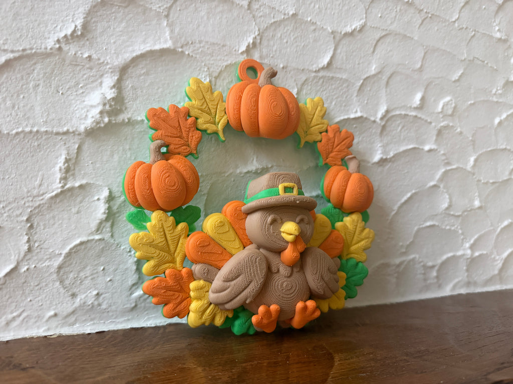 Herbstkranz Erntedank mit Truthahn Türkranz Deko