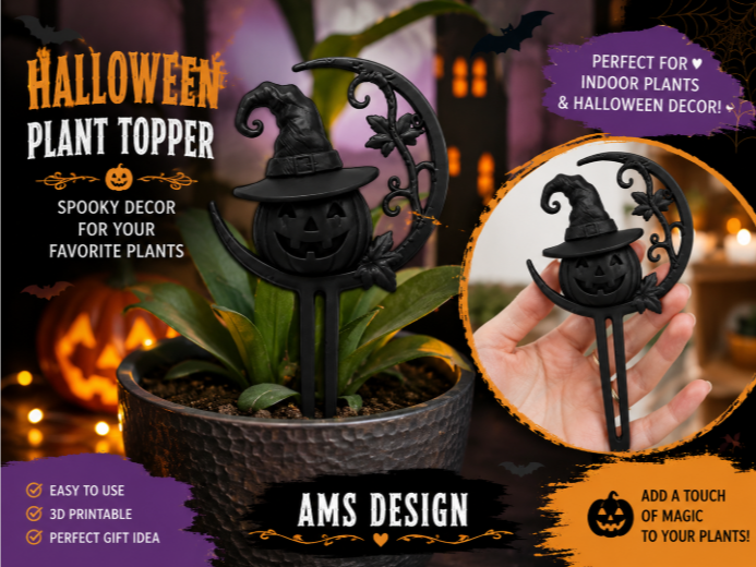 Cake Topper Halloween Hexen-Kürbis-Pflanzenstecker Tortenaufsatz Party
