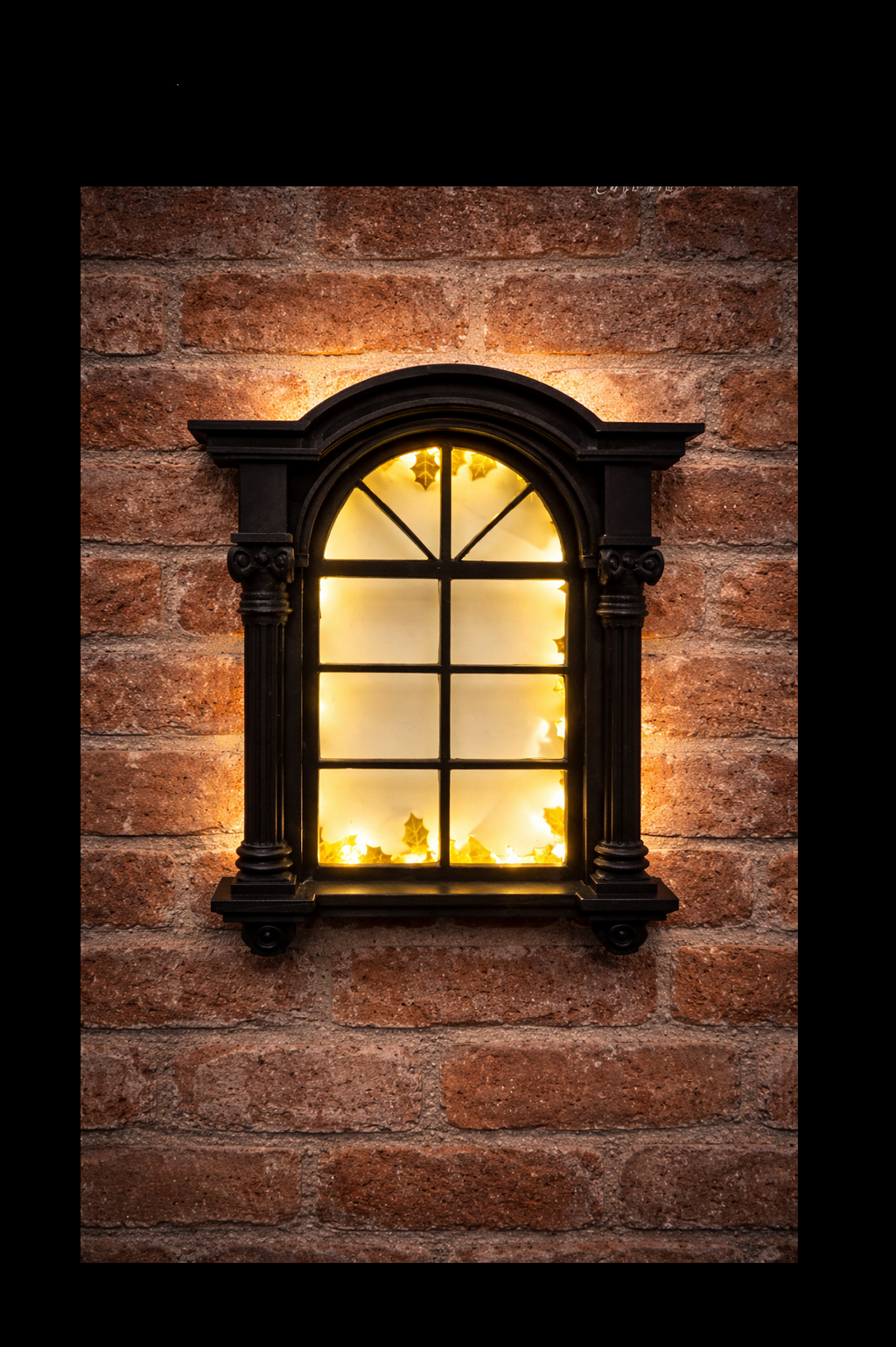 Gotische viktorianische Fenster-Leuchtbox Figur Deko Statue Vintage