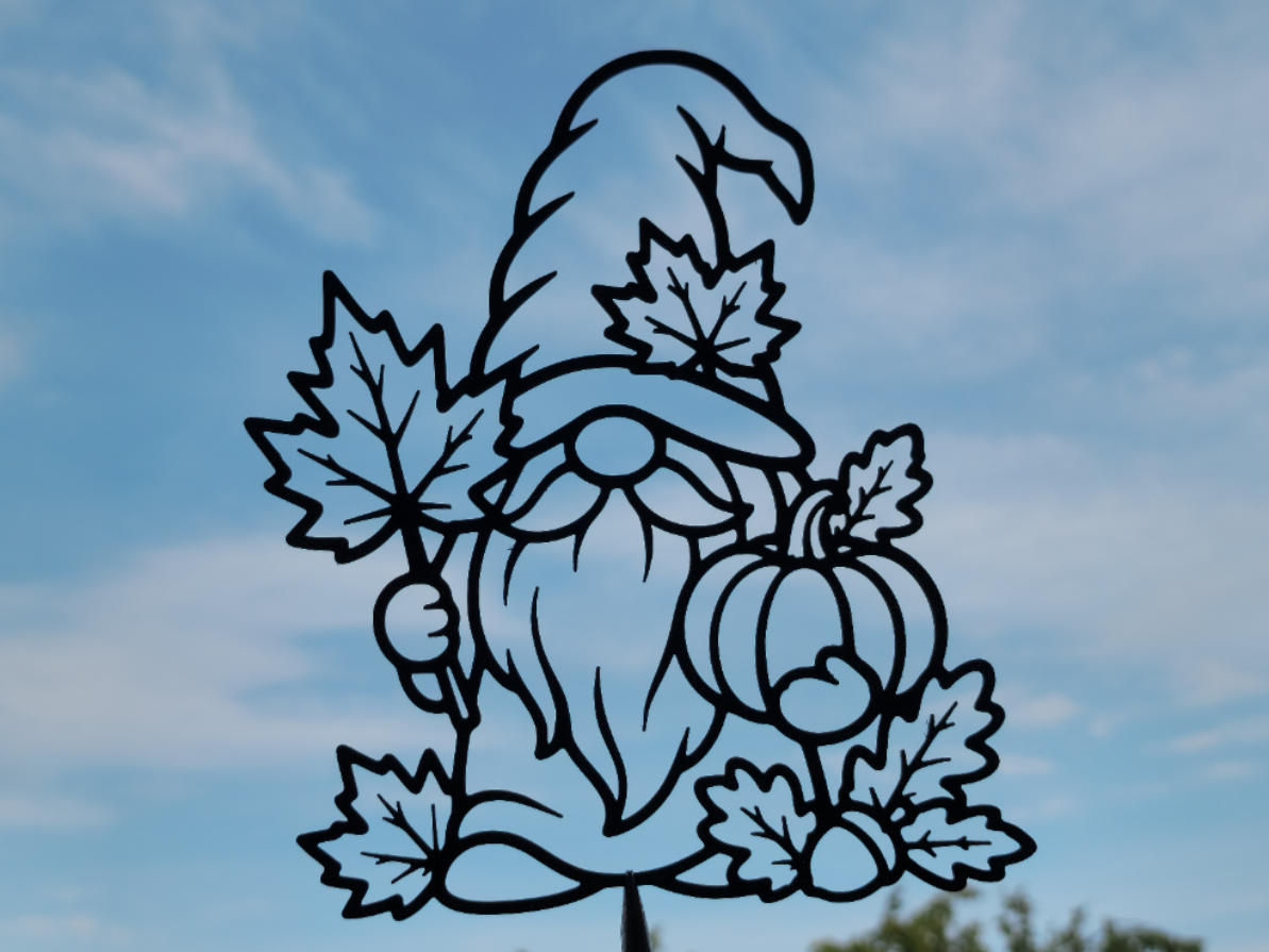 Herbstzwerg Wandkunst Wandbild Wanddeko Wanddekoration Gartenzwerg Wichtel