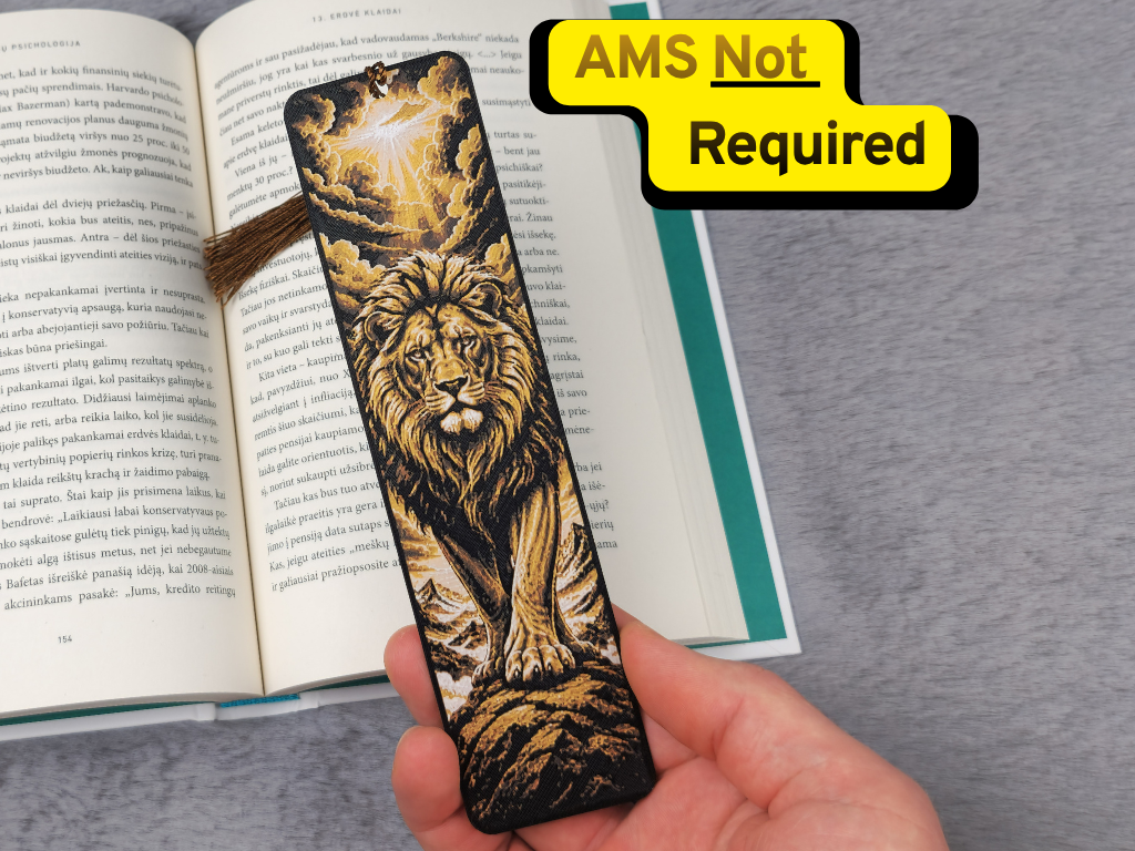Wandbild Majestätisches Löwen-Sonnenuntergang HueForge Lesezeichen mehrfarbig
