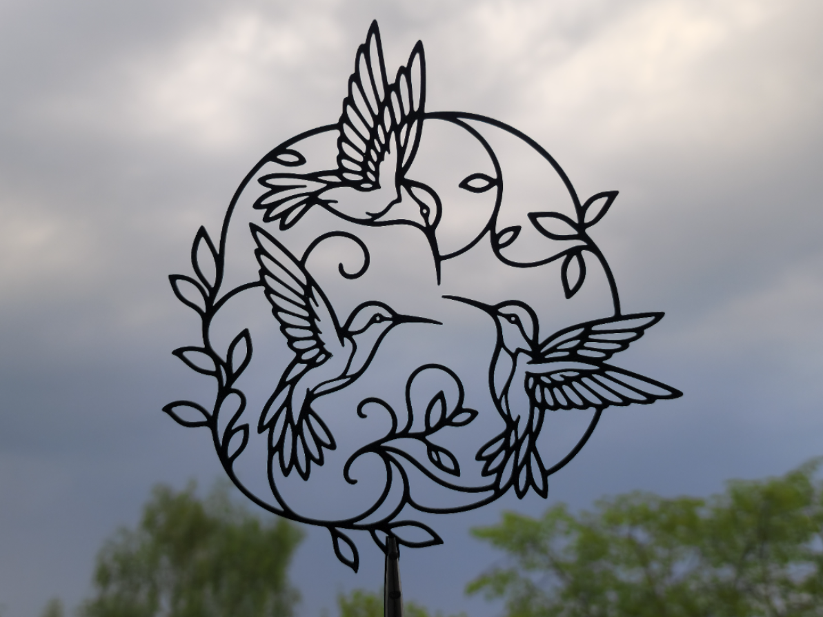 Kolibri Kreis 2D Wandkunst Wandbild Wanddeko Wanddekoration Tierfigur Deko