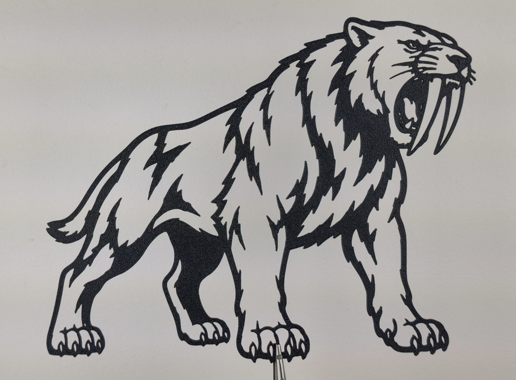Säbelzahntiger 2D Wandkunst Deko Wandbild Wanddeko Wanddekoration Tiere