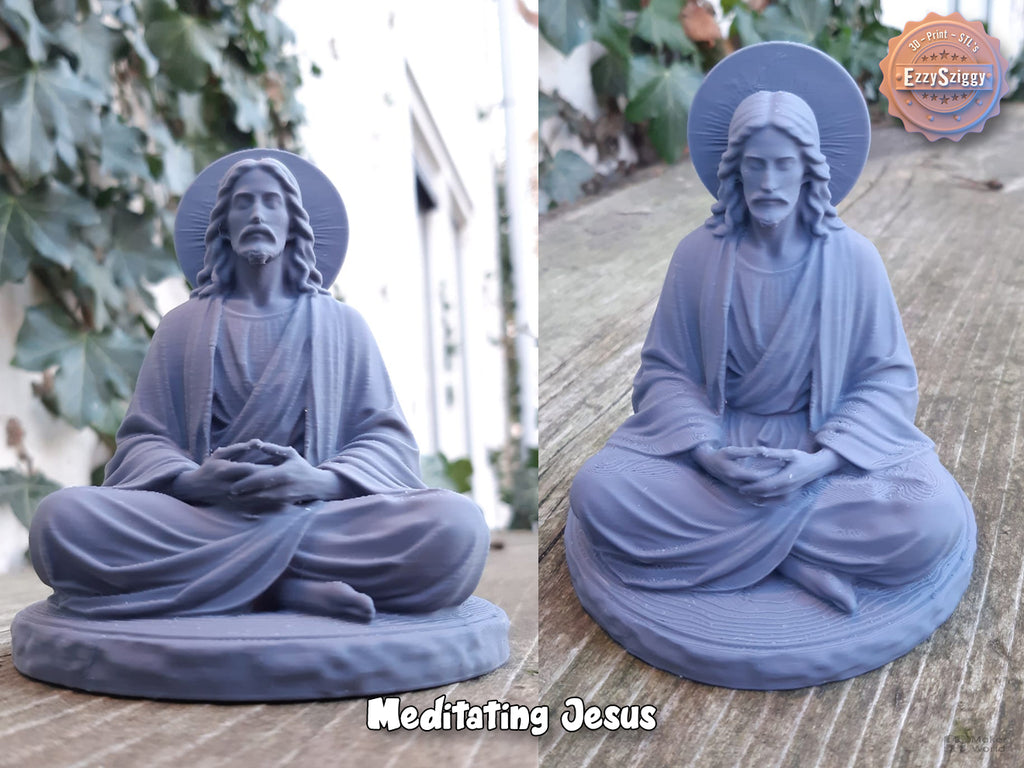 Meditierender Jesus Figur Deko Statue Skulptur Dekoration Geschenk Vitrine
