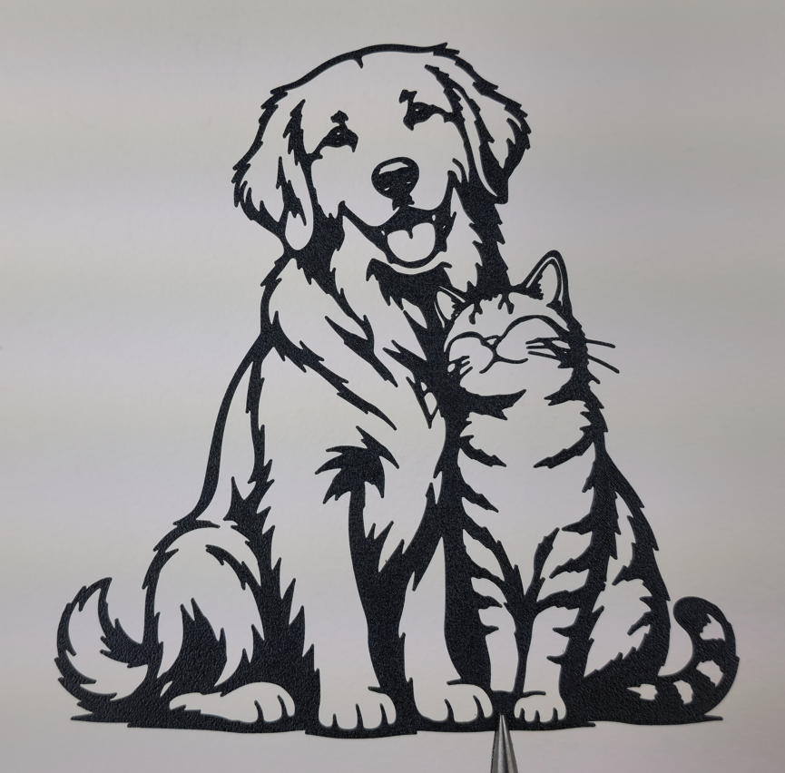 Hund und Katze Freundschaft Wandkunst Wandbild Wanddeko Wanddekoration