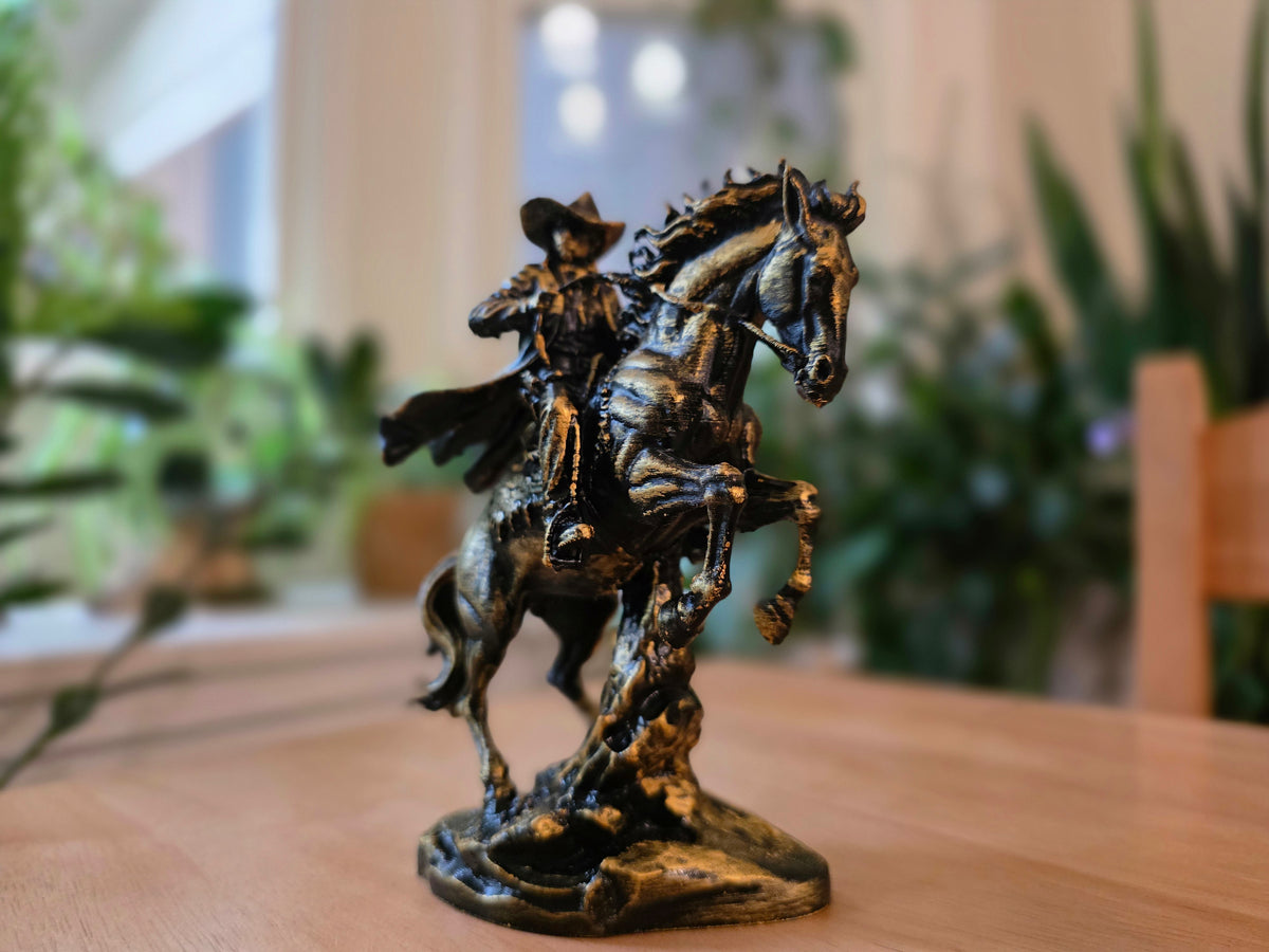 Cowboy Western Skulptur Bronze-Optik