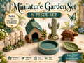 Miniatur-Gartenset 6 Teile Feengarten Figur Deko Statue Fantasy Puppenhaus