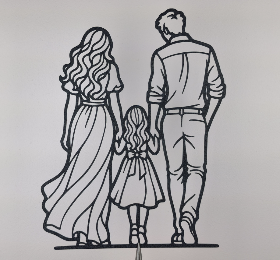 Familie Zusammen Spazierend Wandbild Wanddeko Wanddekoration Wohnzimmer