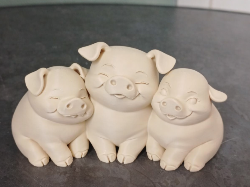 Niedliches Schweinchenfamilien-Figurentrio Deko Statue Valentinstag Liebe