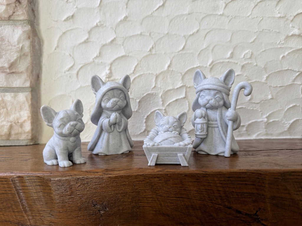 Krippe Französische Bulldogge Weihnachtskrippe Set