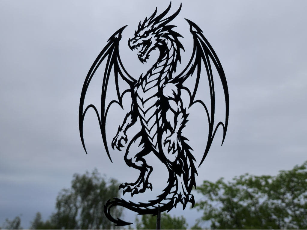 Fantasy Drachen 2D Wandkunst Wandbild Wanddeko Wanddekoration Mittelalter