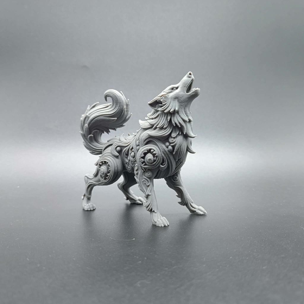 Fantasy Heulender Ornamentaler Wolf Figur Deko