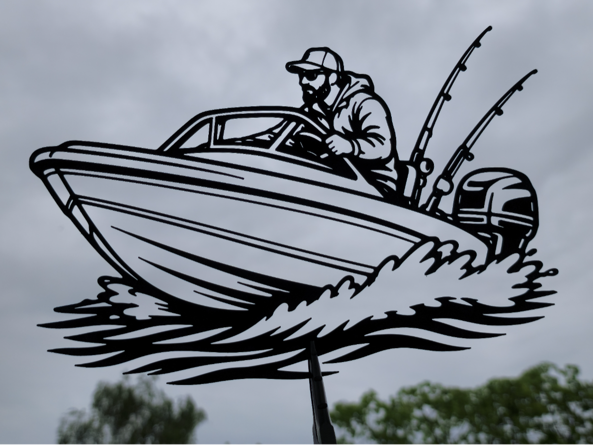 Fischerboot-Abenteuer 2D Wandkunst Wandbild Wanddeko Wanddekoration Advent