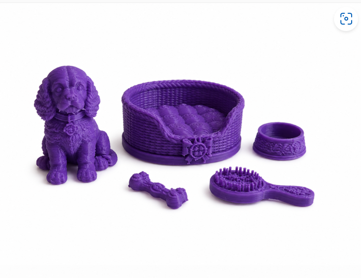 Viktorianisches Welpenpflegeset Miniatur-Hundezubehör Figur Deko Statue