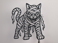 Mumienkatzen-Wandkunst Wandbild Wanddeko Wanddekoration Halloween Deko