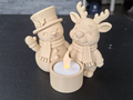 Schneemann & Rentier-Weihnachts-Teelichthalter Kerzenhalter Deko Advent