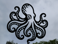 Elegante Oktopus 2D Wandkunst Wandbild Wanddeko Wanddekoration Tierfigur