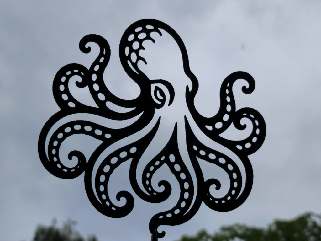 Elegante Oktopus 2D Wandkunst Wandbild Wanddeko Wanddekoration Tierfigur