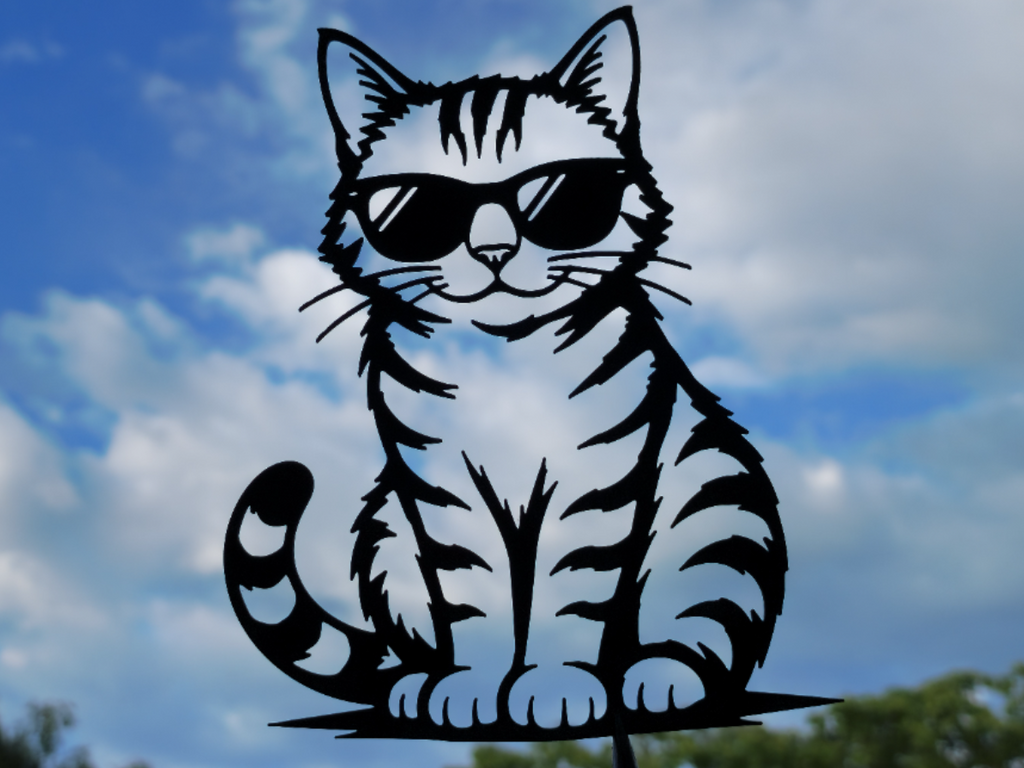 Coole Katze mit Sonnenbrille Wandkunst Wandbild Wanddeko Wanddekoration