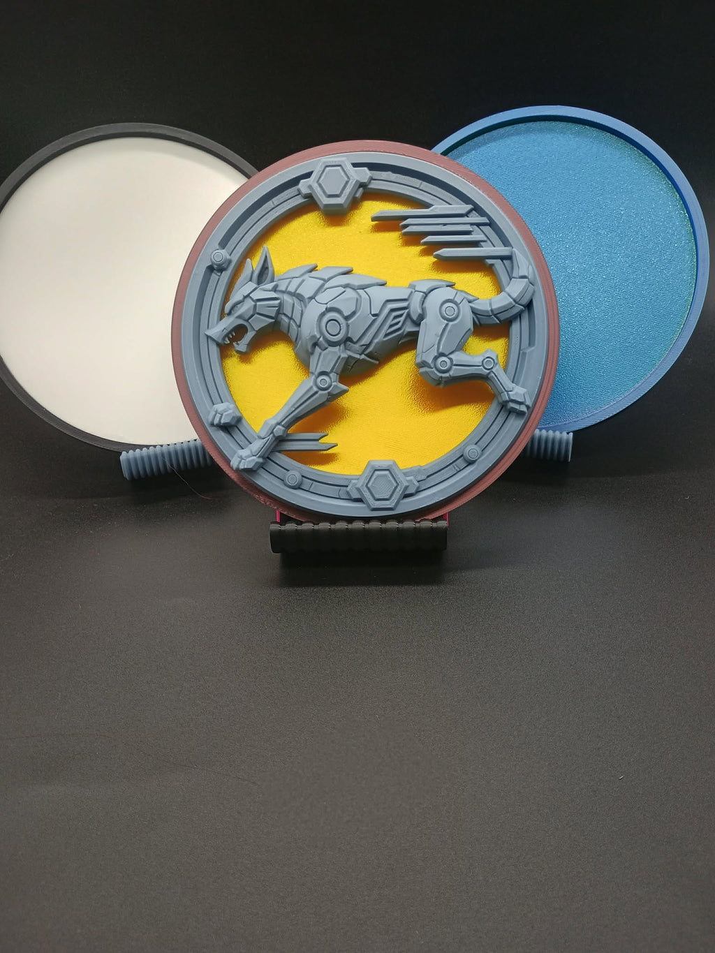 Cyberpunk Wolf Layered Wandbild