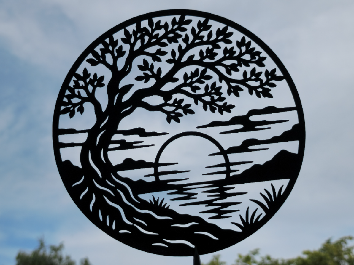 Wandkunst Sonnenuntergang Baumlandschaft Wandbild Wanddeko Wanddekoration