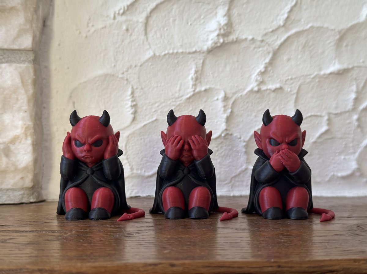 Nichts hören, sehen, sagen Figuren-Set Teufel