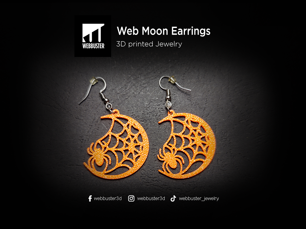 Ohrringe Web Mond Halloween Ohrhänger leicht Damen Mädchen Schmuck Deko