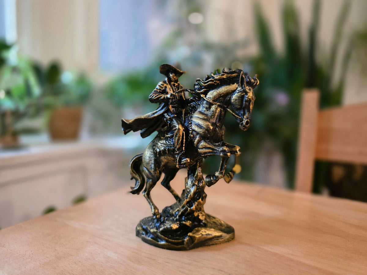 Cowboy Western Skulptur Bronze-Optik