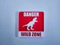 Schild Achtung T-Rex Zone