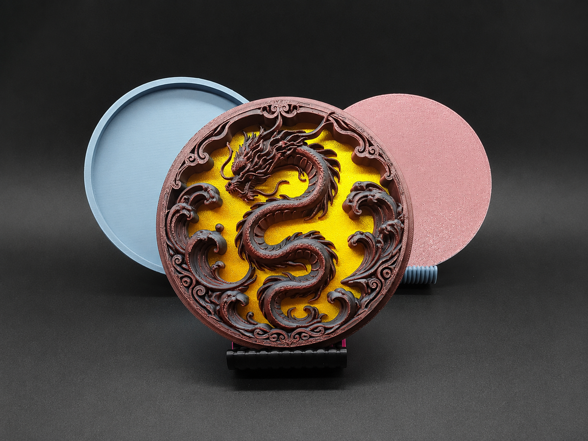 Geschichtete chinesische Drachen-Wandkunst-Deko