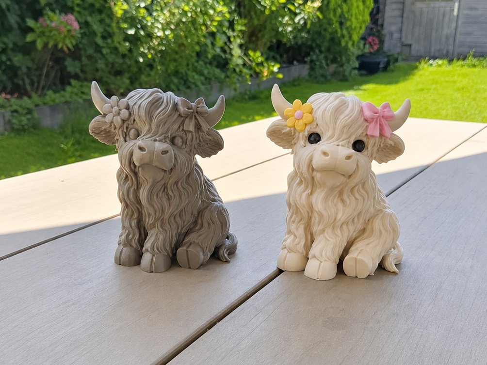 Flauschige Hochlandprinzessin Figur Deko Statue Tierfigur Tiere Geschenk