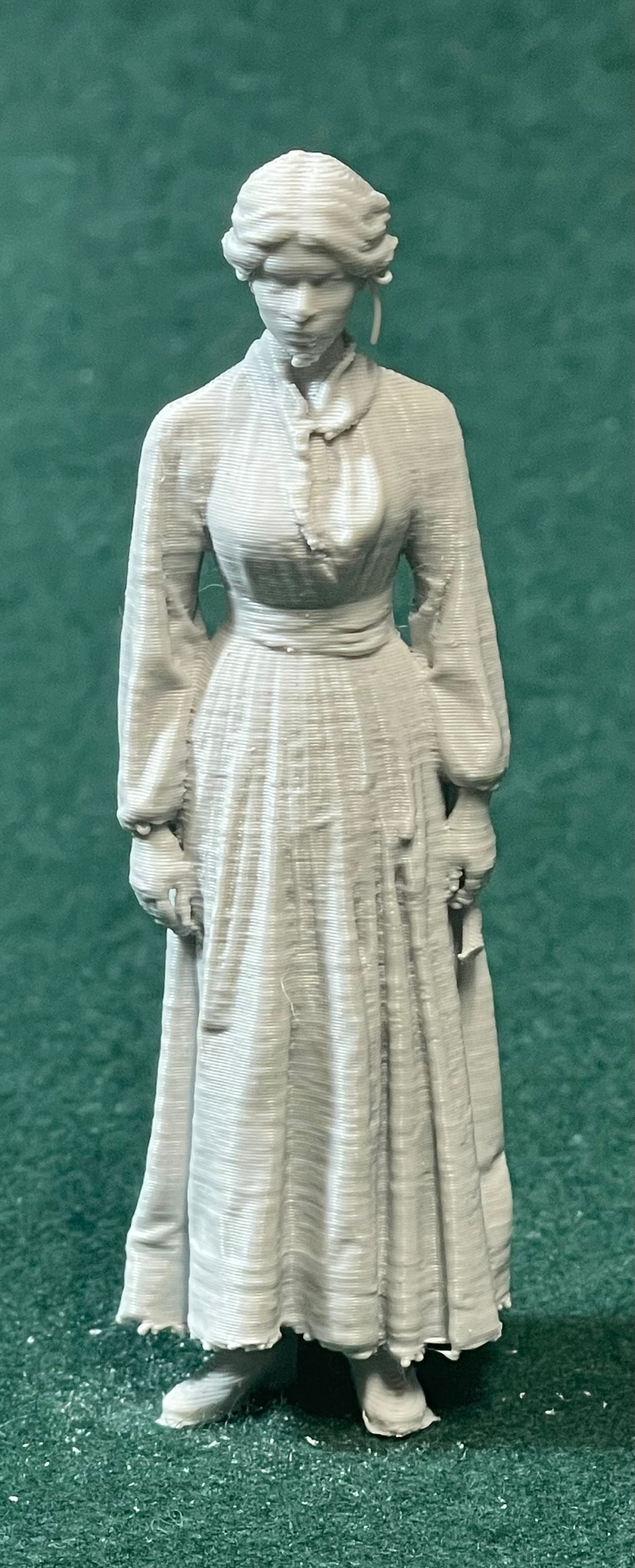 1880er 7 amerikanische Frauen der Unterschicht Figur Deko Statue Miniatur