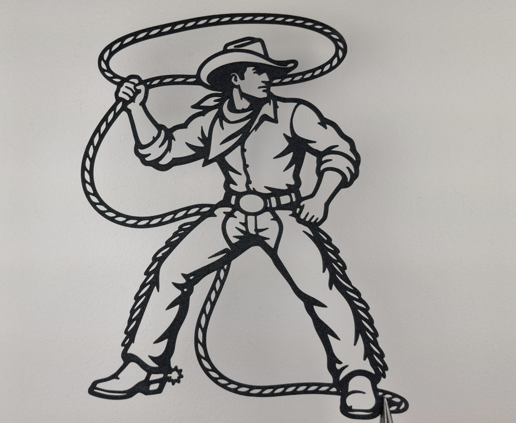 Cowboy Lasso 2D Wandkunst Wandbild Wanddeko Wanddekoration Tierfigur Tiere