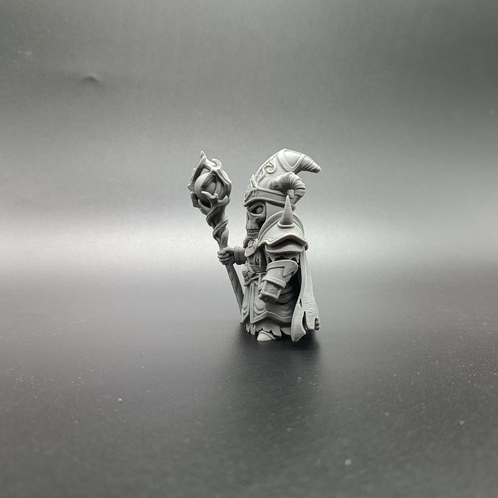 Dunkle Fantasy Untoter Zauberer Skelett-Magier Figur Deko