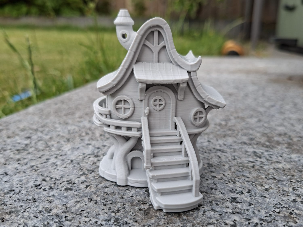 Verzaubertes Feenhaus Baumhaus Figur Deko Statue Fantasy Mittelalter
