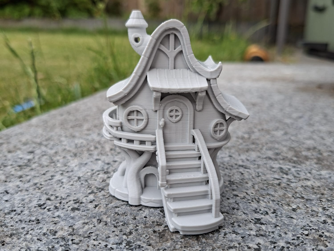 Verzaubertes Feenhaus Baumhaus Figur Deko Statue Fantasy Mittelalter