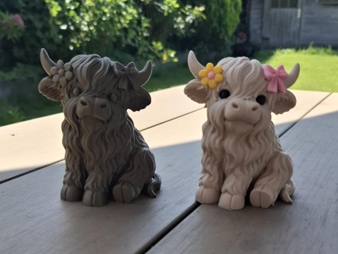 Flauschige Hochlandprinzessin Figur Deko Statue Tierfigur Tiere Geschenk