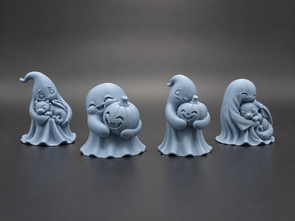Kuscheln nach Mitternacht 4 niedliche Halloween-Geister Figur Deko